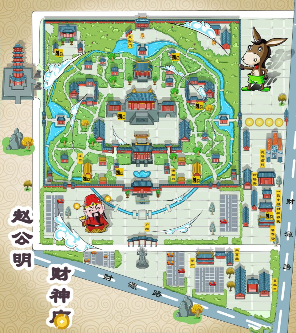 沛县寺庙类手绘地图